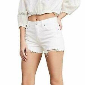 We the Free Sofia Distressed White Denim Cut Off Shorts Size 29
